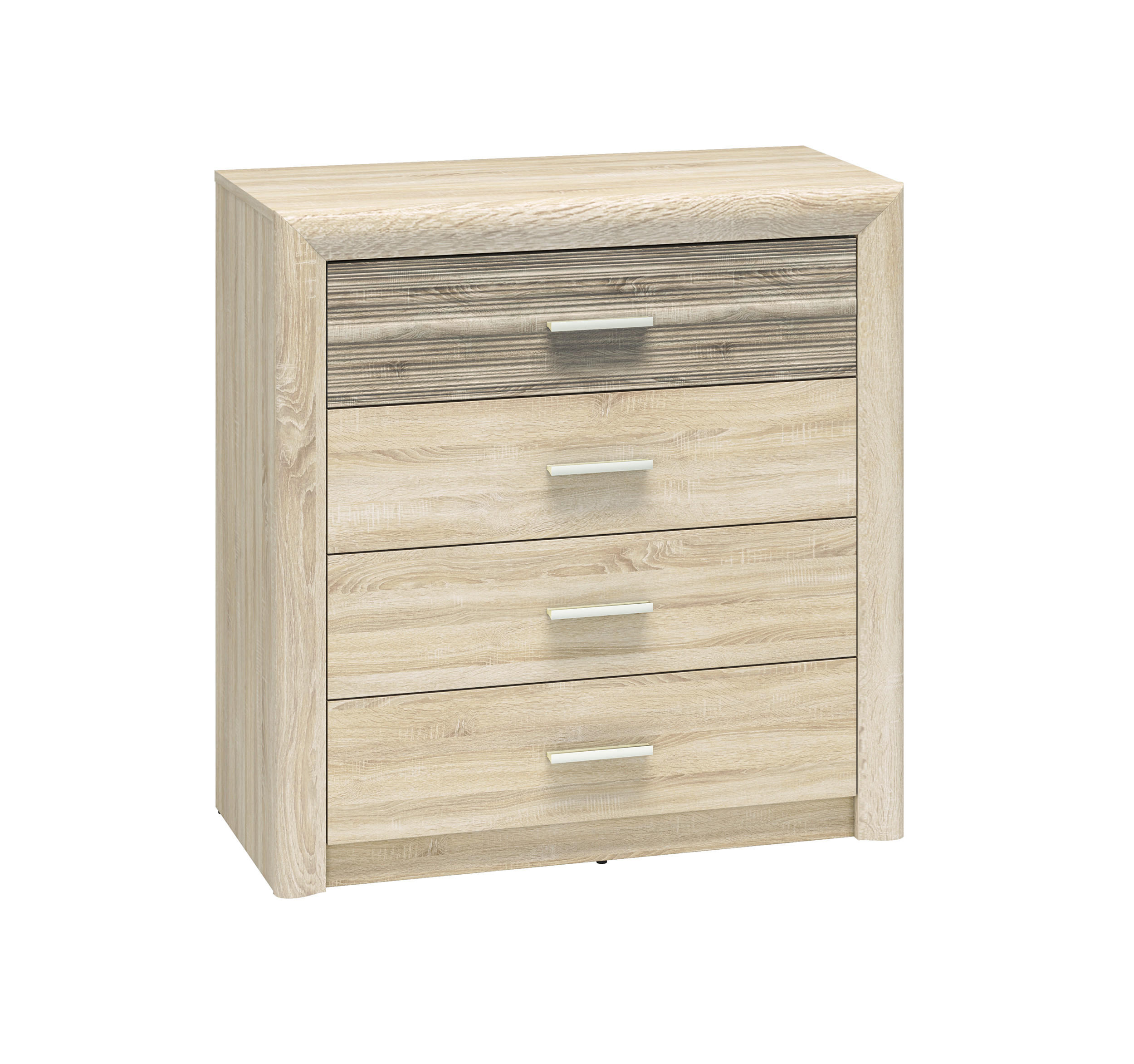 KOMMODE Castel Sonoma Eiche hell / Sonoma Eiche Trüffel 92 / 43 / 94cm - Braun, Holz/Holzwerkstoff (92/94/43cm) - Feldmann-Wohnen