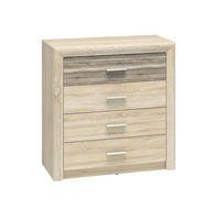 KOMMODE Castel Sonoma Eiche hell / Sonoma Eiche Trüffel 92 / 43 / 94cm - Braun, Holz/Holzwerkstoff (92/94/43cm) - Feldmann-Wohnen