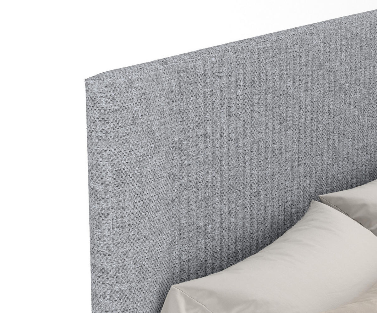 POLSTERBETT Etero Grau 160/200 cm im Chenille-Stoff - Wengefarben/Naturfarben, Holz/Holzwerkstoff (160/200cm) - Maison de Reve