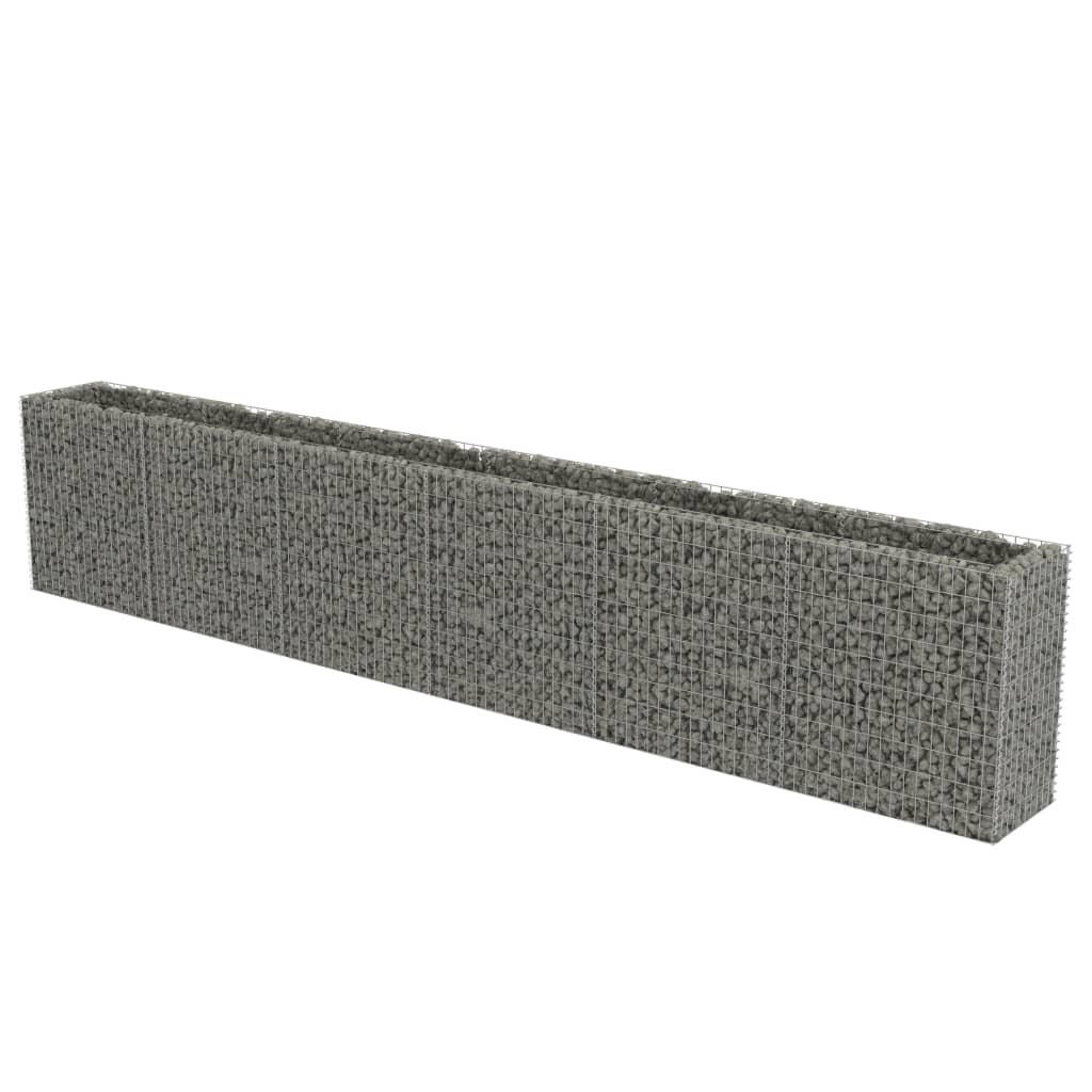furnicato Gabionen-Hochbeet Silber 50x100x540 cm