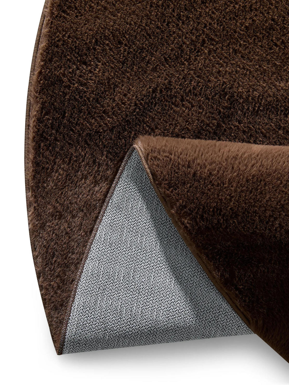 KUNSTFELLTEPPICH Furry Braun ø 160 cm rund - Braun, Kunststoff/Textil (160/160cm) - benuta