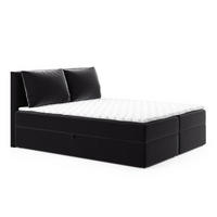 BOXBETT Egro - 160x200 - schwarz (Kronos 07, Velvet) - Schwarz, Holz/Holzwerkstoff (160/200cm) - Sofnet