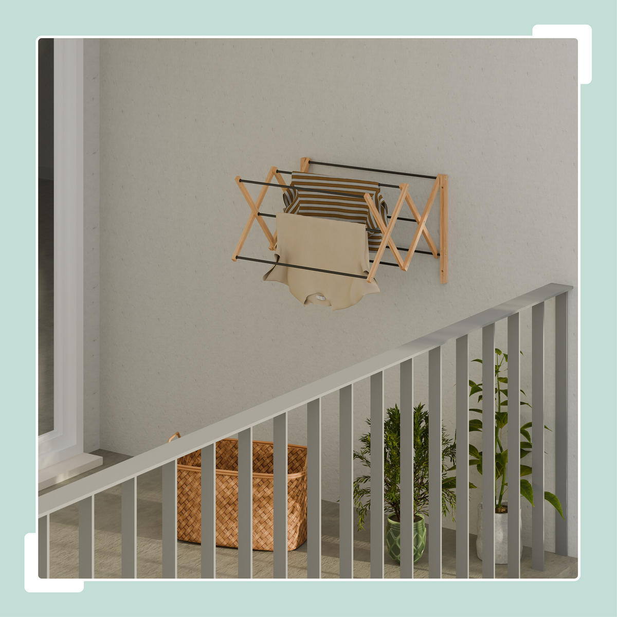 SUŠIAK na prádlo - viacfarebná, kov/drevo (71.5/45/59cm) - Relaxdays