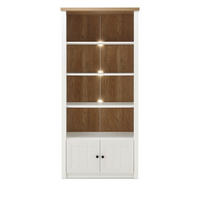 REGAL weiß Pinie, Eiche hell Landhaus, Standregal 90 x 198 cm - Eichefarben/Schwarz, Holzwerkstoff/Metall (90/198/43cm) - Furn.Design