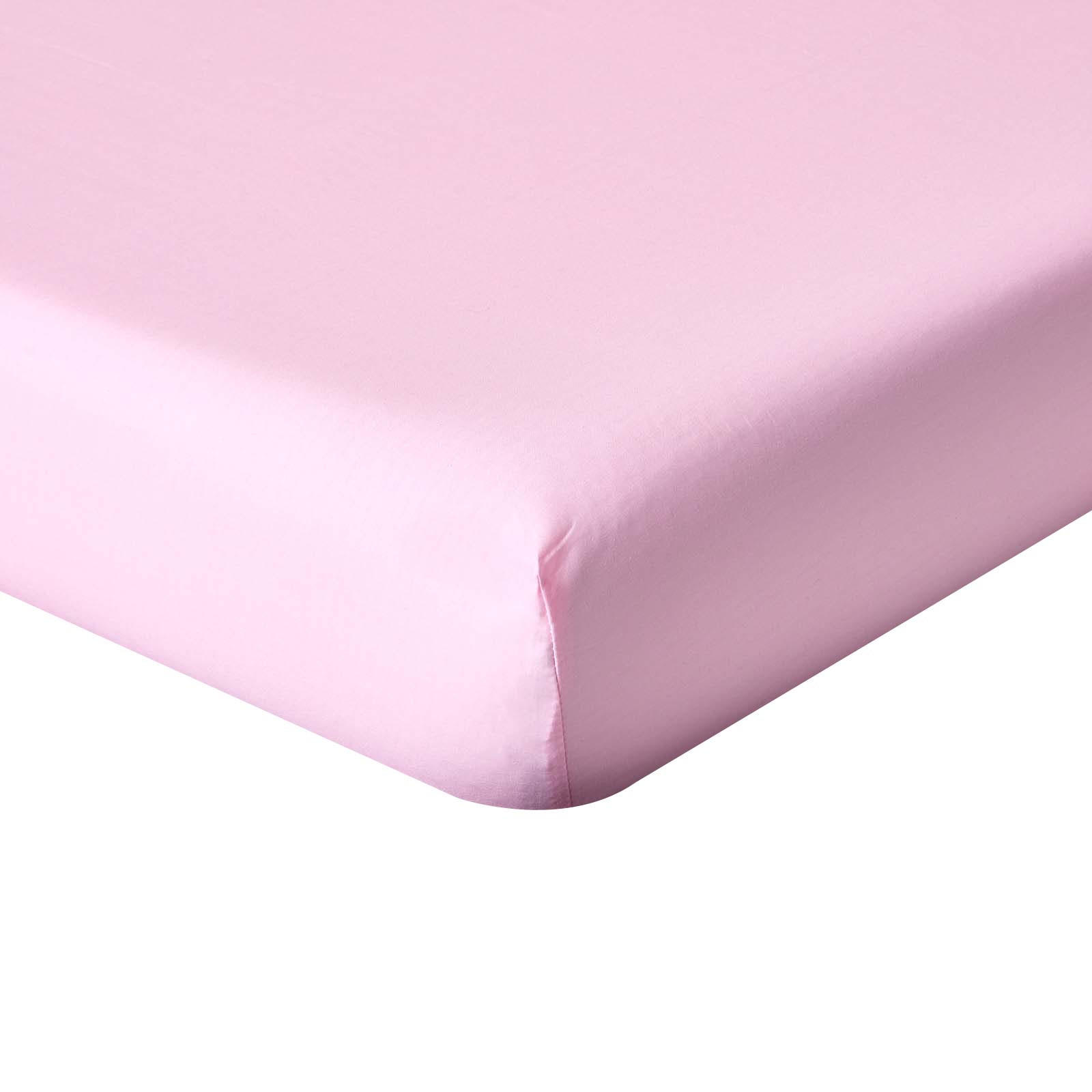 PERKAL-SPANNBETTLAKEN, Ägyptische Baumwolle, Fadendichte 200 - Rosa, Textil (120/190cm) - Homescapes