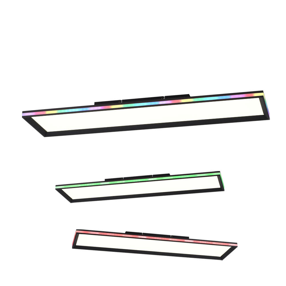 LED DECKENLEUCHTE Schwarz 100 cm - Schwarz, Metall (100/25/6cm)