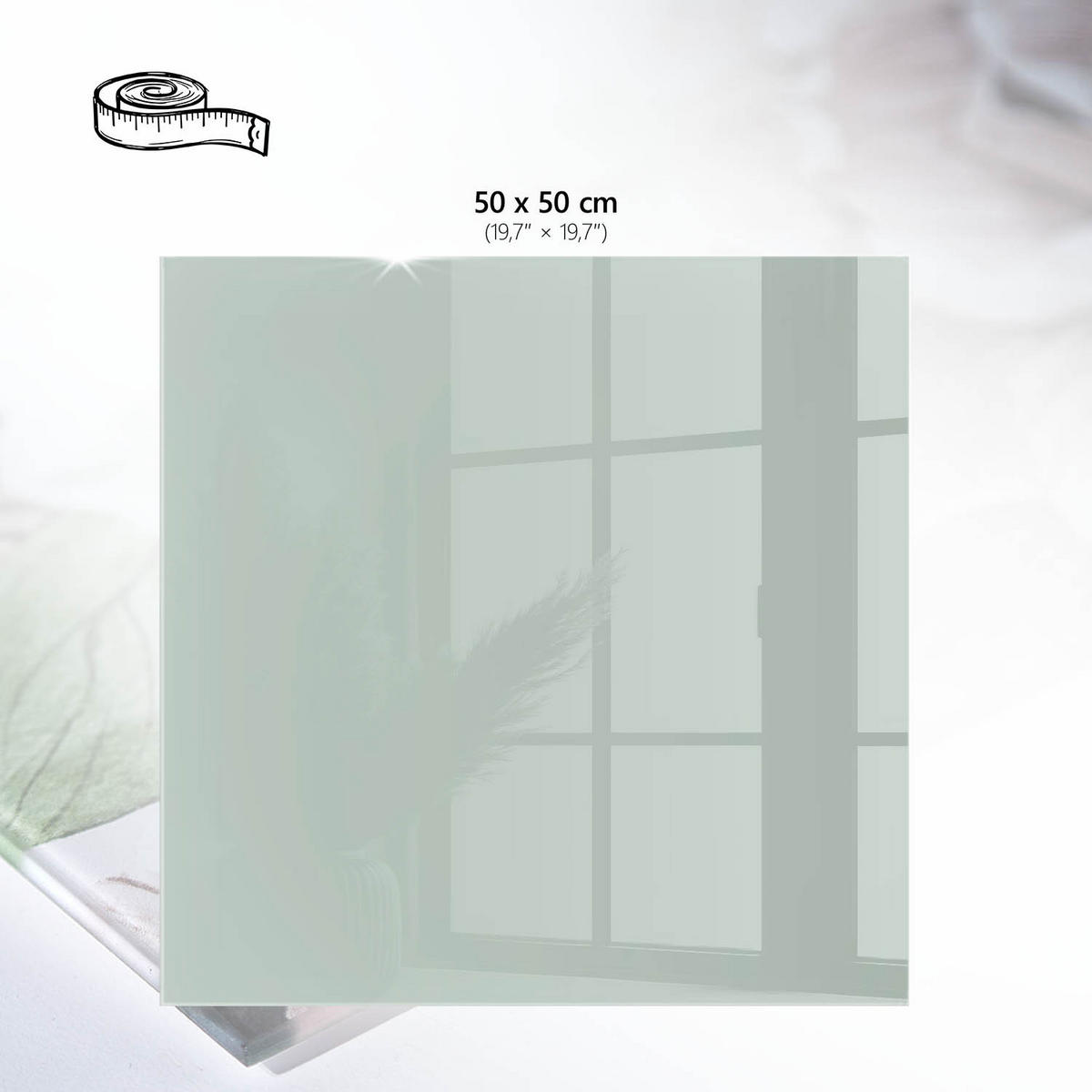 TISCHPLATTE 50x50 cm – Hellminz - Grau, Glas (50/50/0.4cm) - Wallfluent