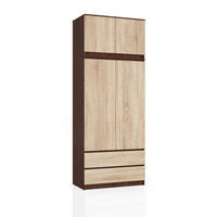KLEIDERSCHRANK Wengefarben, Sonoma Eiche 90x51x234 cm - Wengefarben/Sonoma Eiche, Holzwerkstoff (90/234/51cm) - Akord