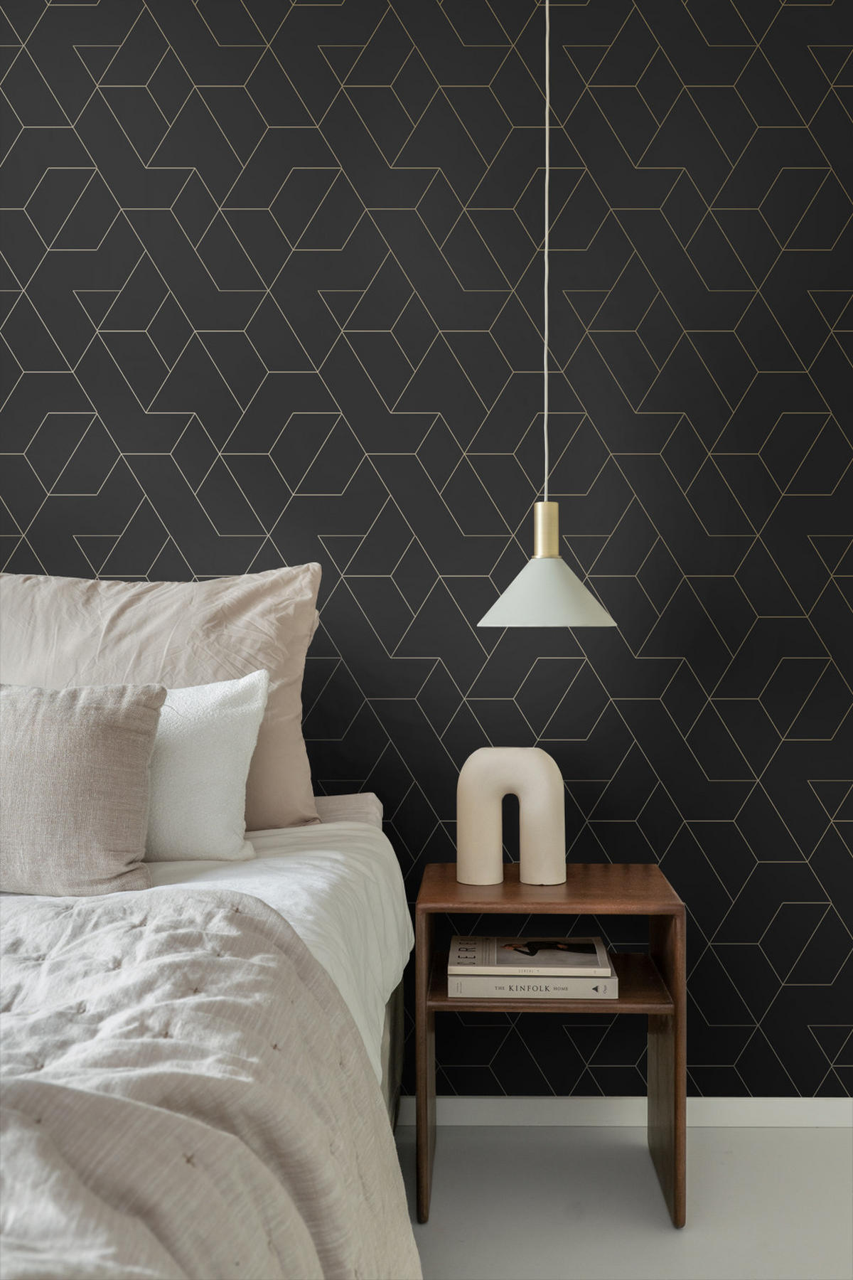 TAPETE grafische Linien 50 x 900 cm - Schwarz, Papier (50/900cm) - ESTAhome