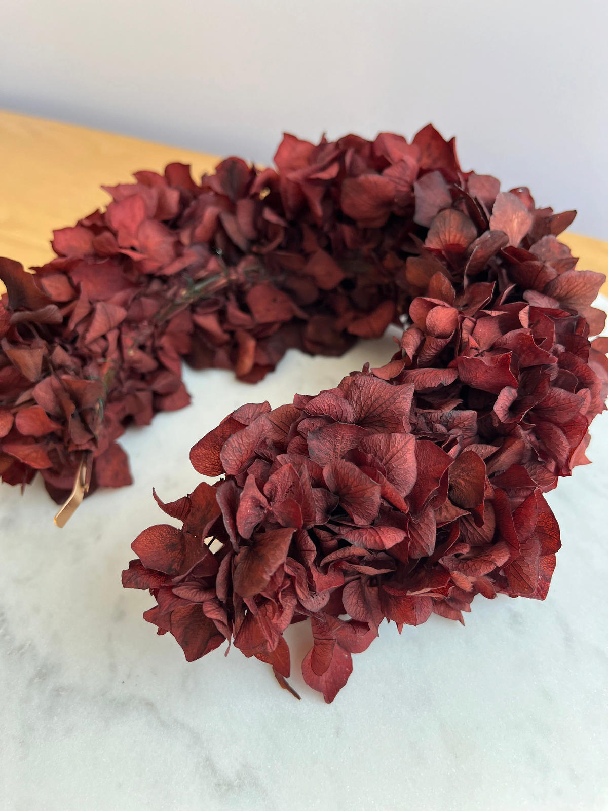 HAARREIF Trockenblumen Hortensie Rot - Rot - Rot, Naturmaterialien (15cm) - Lykke & You