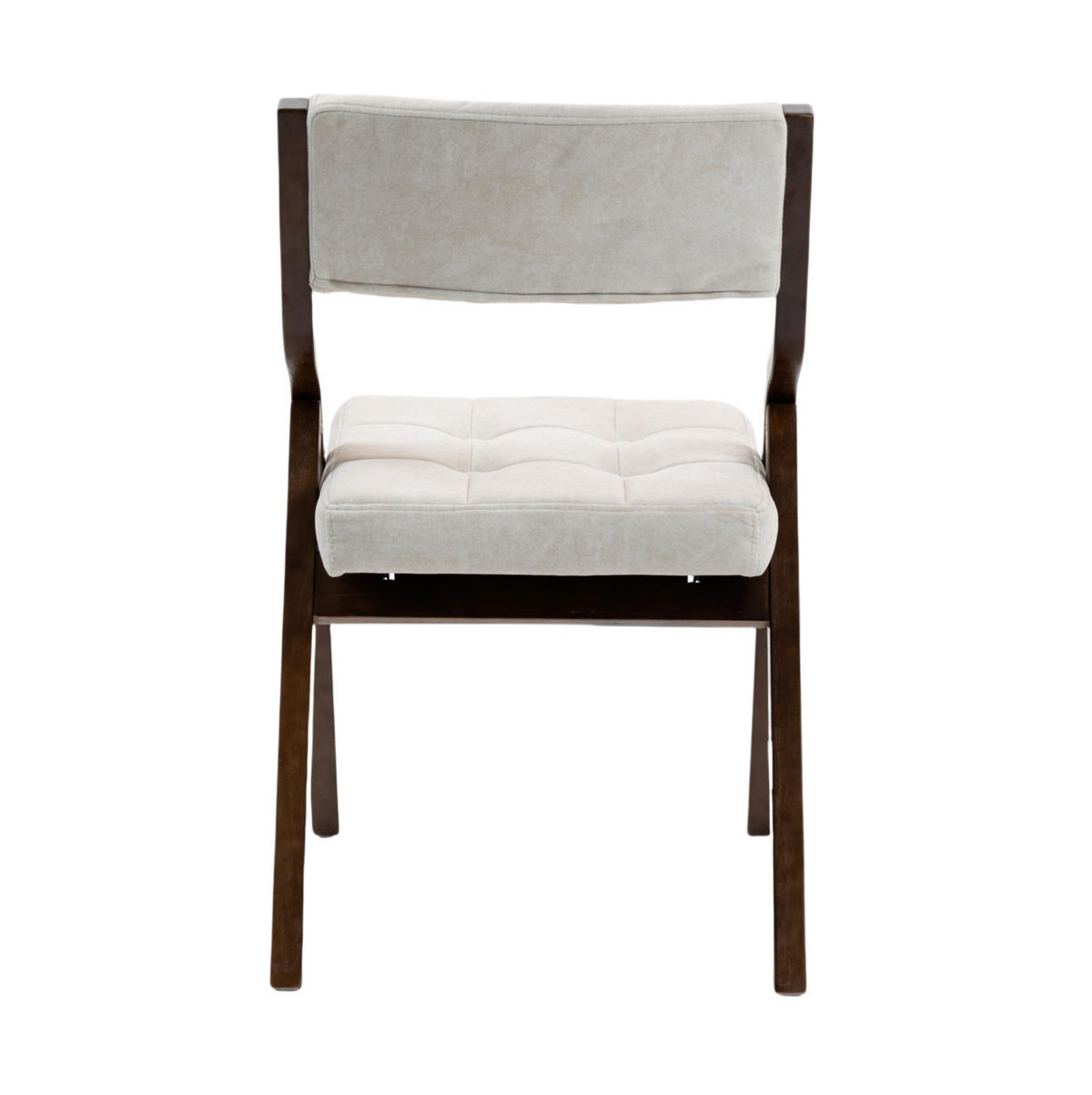 KLAPPSTUHL gepolstert faltbar Holz 2er-Set Cream - Weiß, Holz (48/77/61cm) - Meubliv