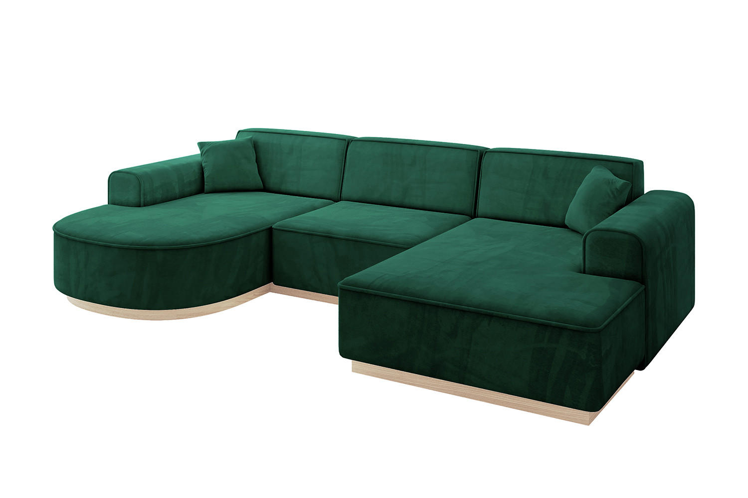 WOHNLANDSCHAFT ARRIO-U1 303x171x83 cm Dunkelgrün - Dunkelgrün, Holzwerkstoff/Textil (303/83/171cm) - ALTDECOR