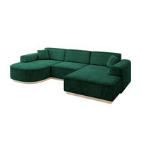WOHNLANDSCHAFT ARRIO-U1 303x171x83 cm Dunkelgrün - Dunkelgrün, Holzwerkstoff/Textil (303/83/171cm) - ALTDECOR