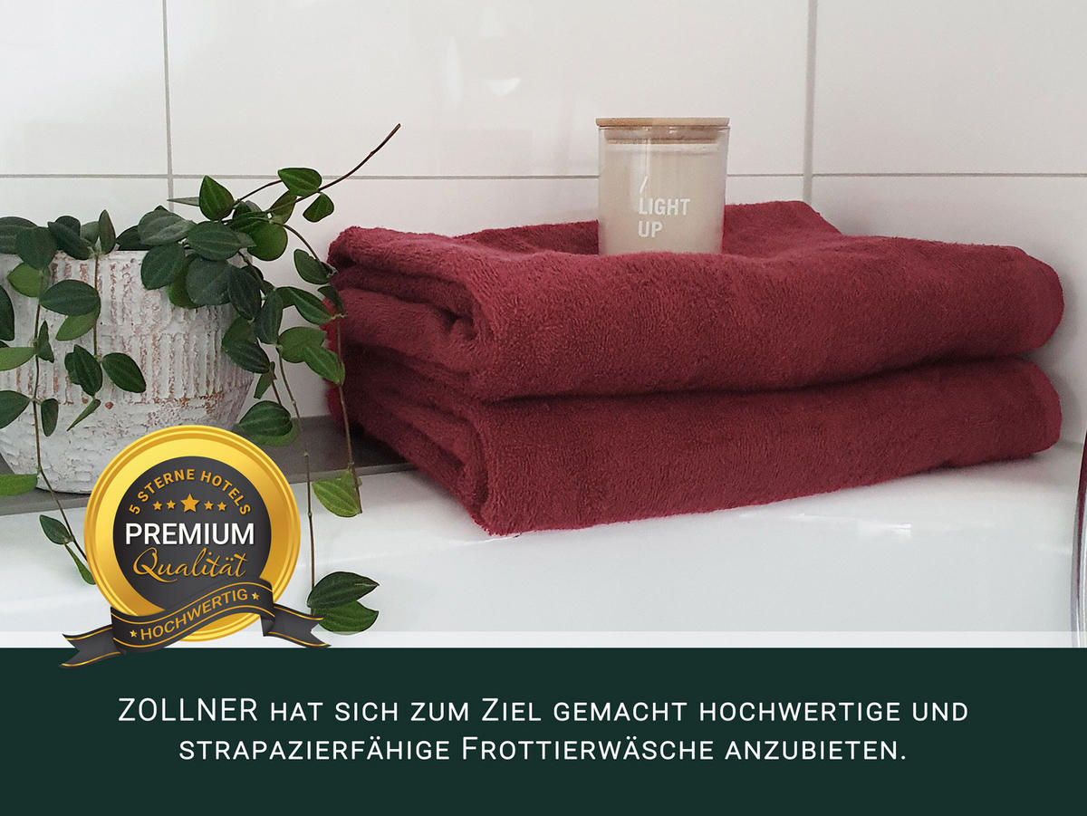 DUSCHTÜCHER, 3er-Set, 70x140 cm, 100% Baumwolle, Rot - Bordeaux, Textil (70/140cm) - Zollner