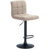 BARHOCKER MADRID Creme Stoff Schwarz - Creme, Textil/Metall (46/94/47cm) - DELUKE