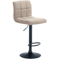 BARHOCKER MADRID Creme Stoff Schwarz - Creme, Textil/Metall (46/94/47cm) - DELUKE