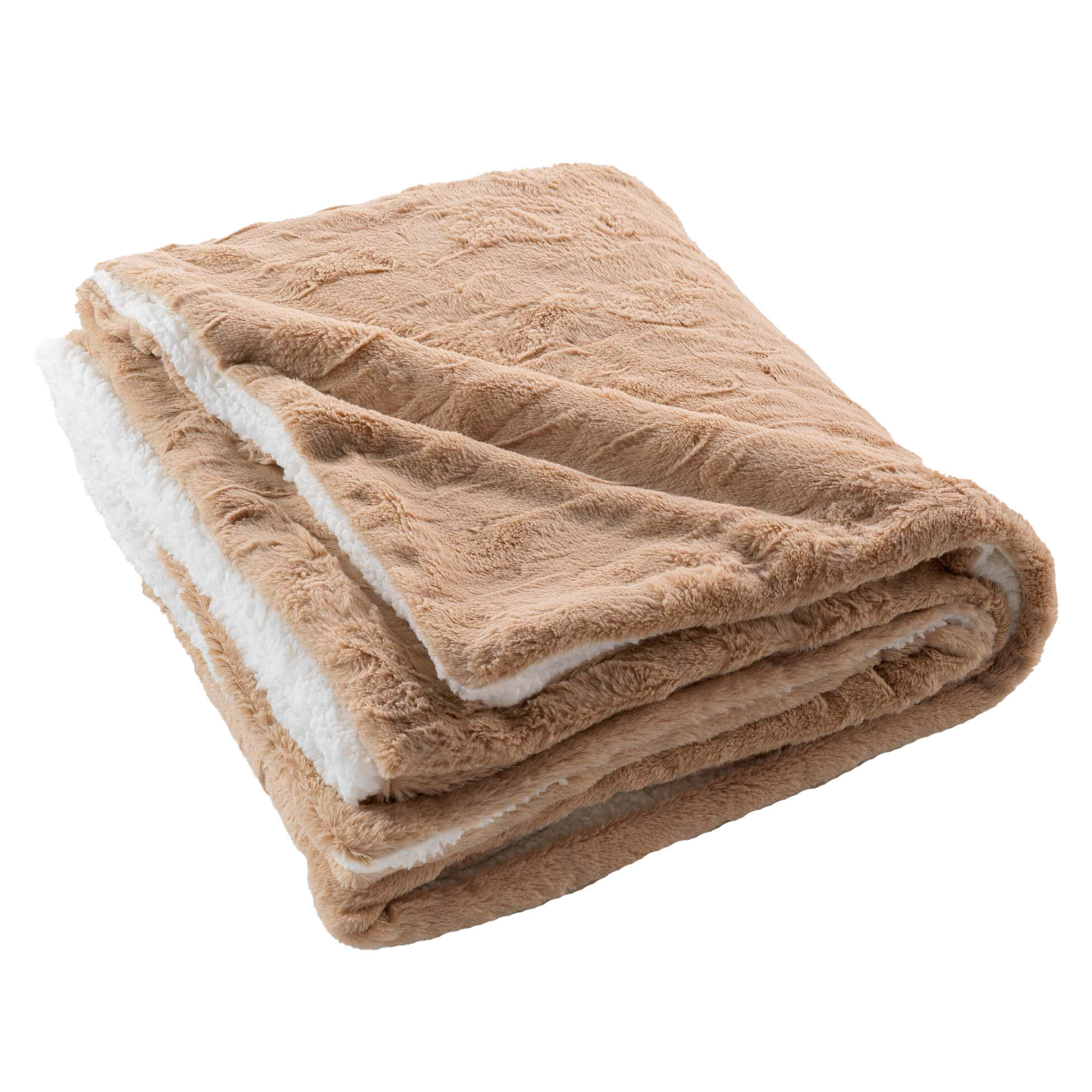 PLÜSCHDECKE Kunstfell Sand - Braun, Textil (220/180cm) - Douceur d´intérieur