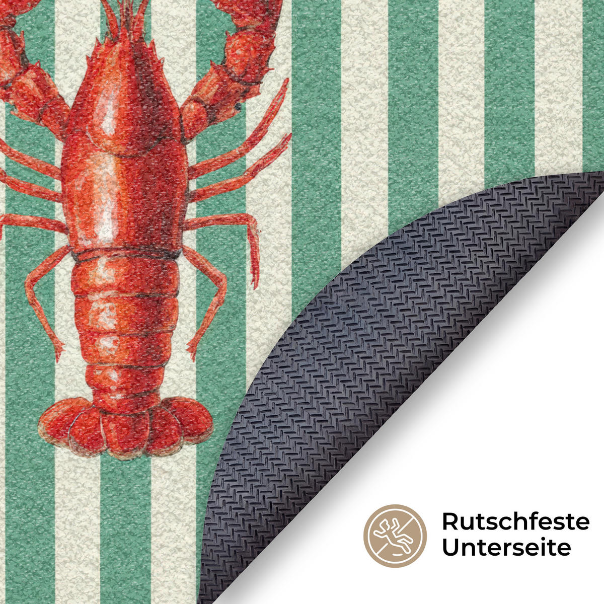 ROHOŽKA Rak - Pruhy - Realistické - Letní 90x90 cm - různobarevná, textil/umělá hmota (90/0.4cm) - MuchoWow