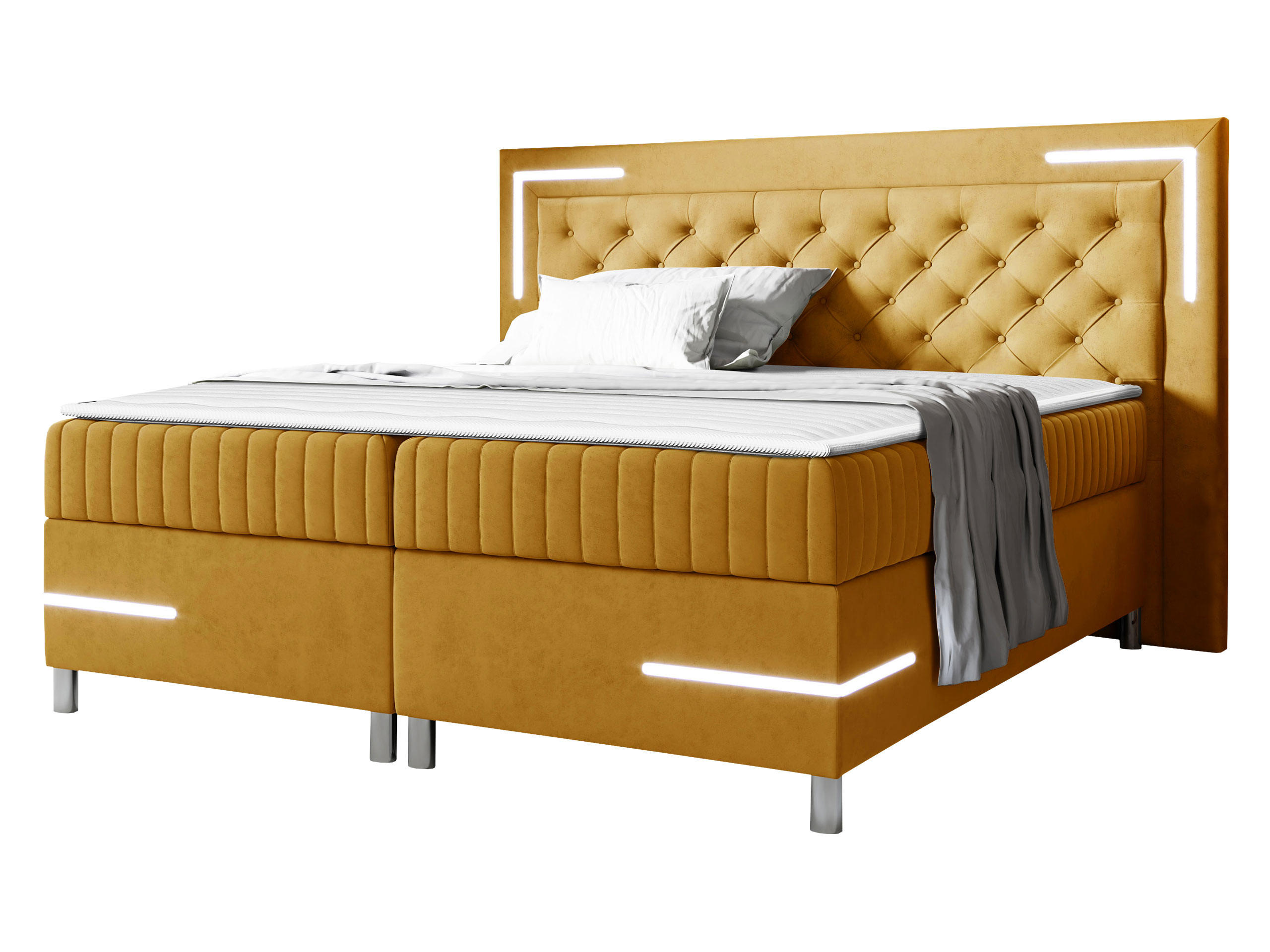 BOXBETT Tenosi 5 LED - Gelb, Holz (180/200cm) - MIRJAN24