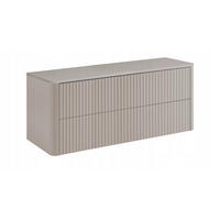WASCHBECKENUNTERSCHRANK LINEA hängend geriffelt Kaschmir matt mit Waschtischplatte 120/48/44 cm - Kaschmir, Holzwerkstoff (120/48.4/43.7cm) - Rodan