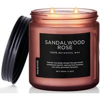DUFTKERZE Sandelholz Rose 330g 70h 2-Docht Sojawachs - Bordeaux, Paraffin (9.5cm)