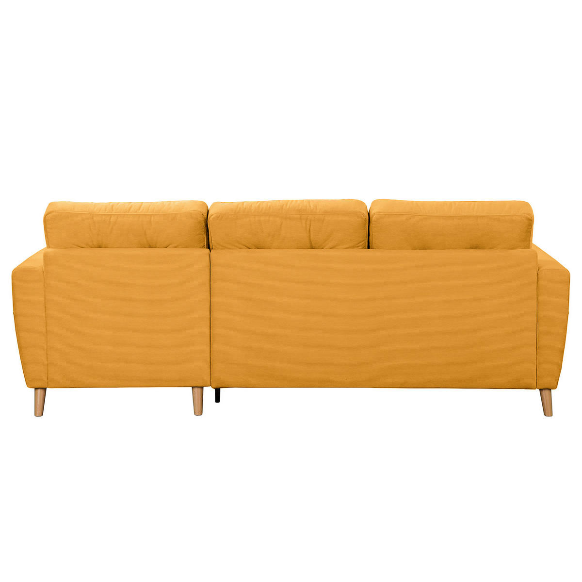 ECKSOFA mit Longchair - Gelb/Braun, Holz/Textil (223/148cm) - home24