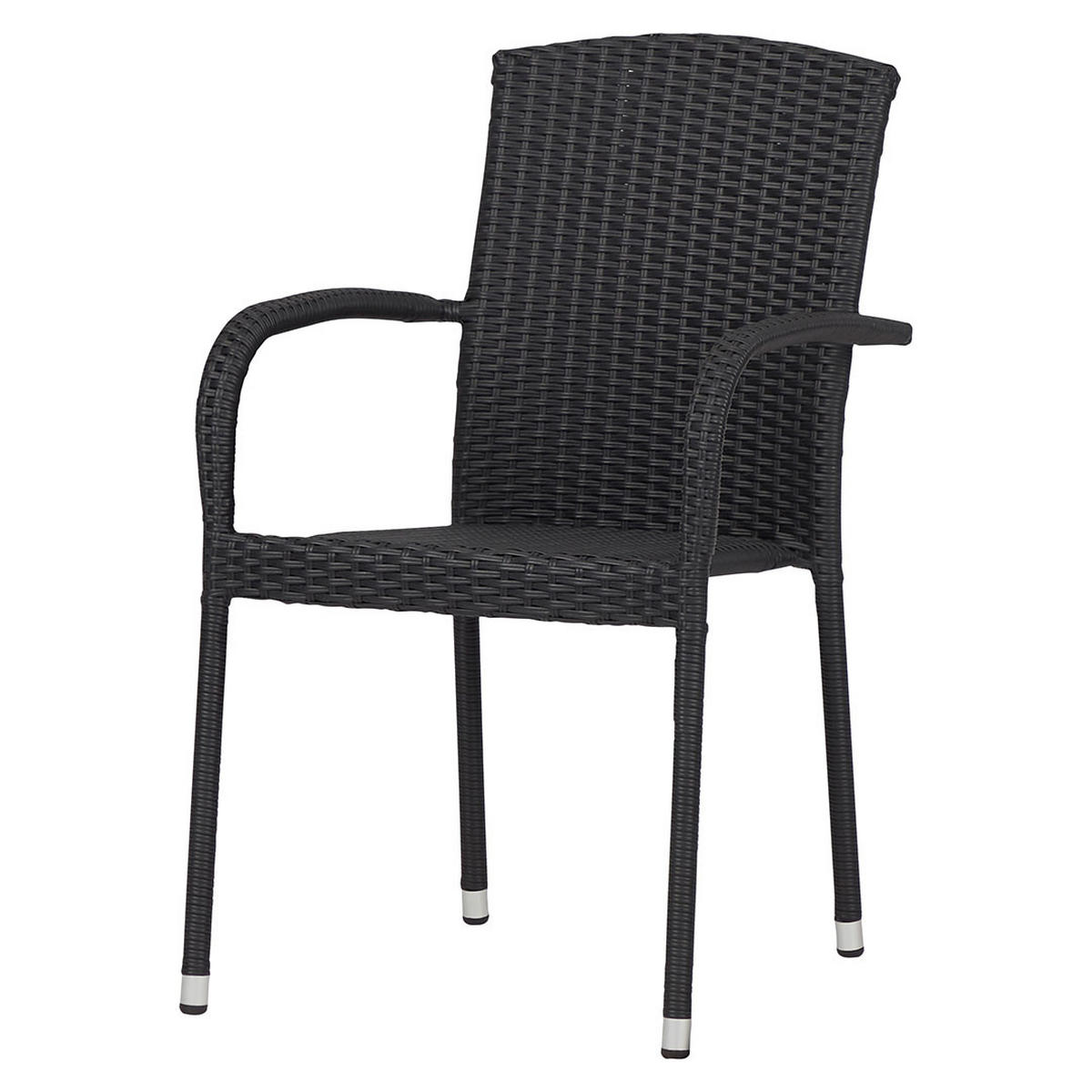 GARTENSTUHL, Anita, Schwarz, Rattan, 63 x 53 x 88 cm - Schwarz, Naturmaterialien (63/88/53cm) - ebuy24
