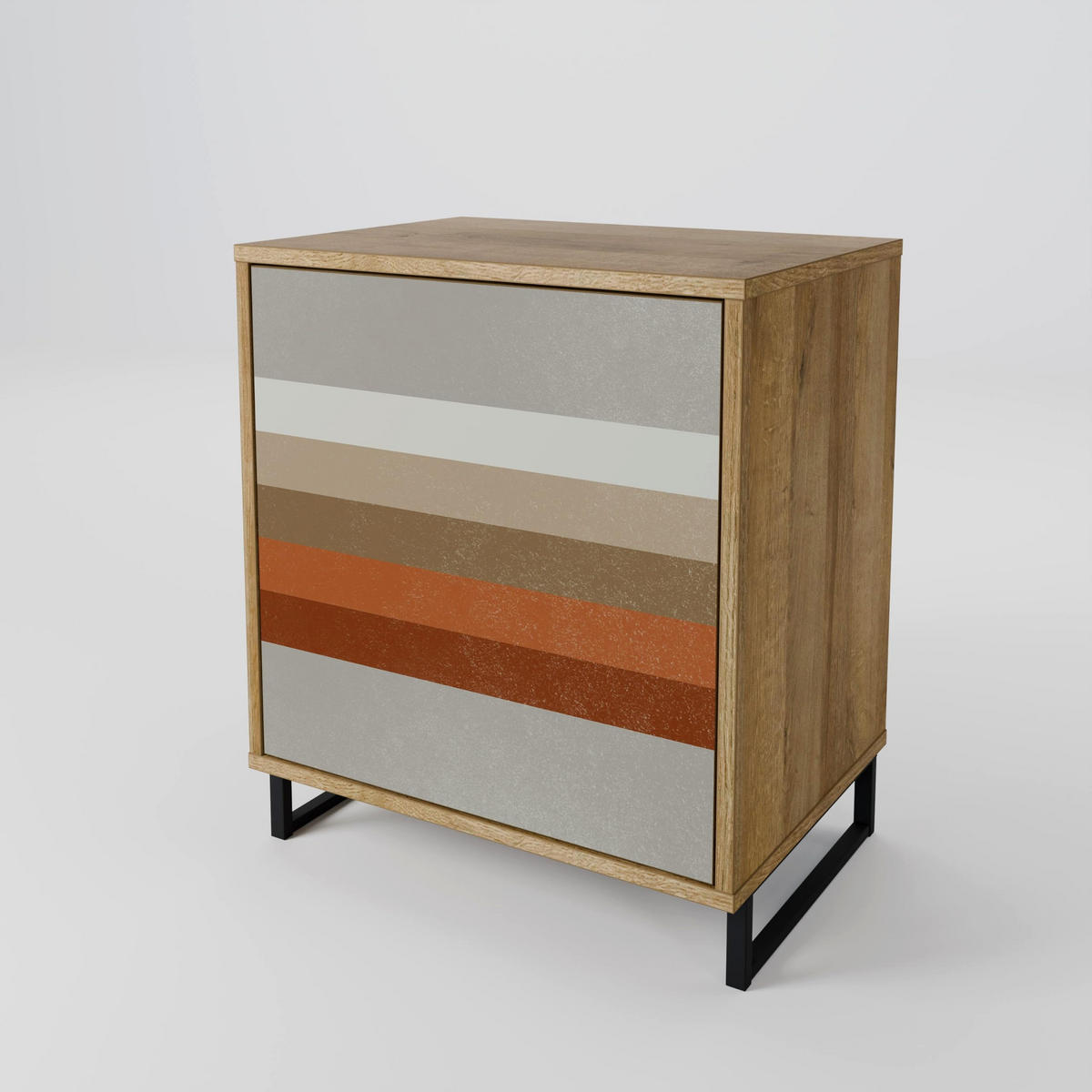 SIDEBOARD PECULIAR TRAIL, Eichefarben, 57,5x42x75,5 cm, Goldfarbene Metallfüße - Eichefarben/Goldfarben, Holzwerkstoff/Metall (57.5/75.5/42cm) - SpaceRebels