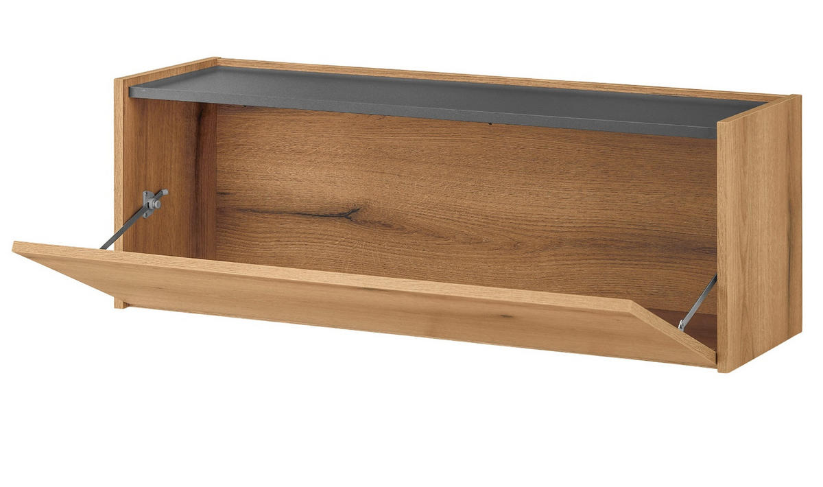 HÄNGESCHRANK Evoke Eiche, grau 100 cm, Flurschrank hängend - Eichefarben/Grau, Holzwerkstoff/Metall (100/35/30cm) - Furn.Design