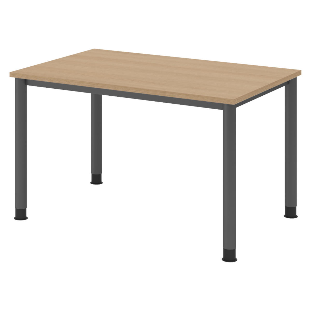 SCHREIBTISCH Serie-H Gestell: Graphit 80/120/74 cm in Eichefarben - Eichefarben, Holzwerkstoff (80/120/74cm) - bümö