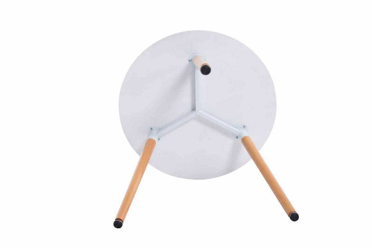 ESSTISCH Amira rund 80x80x75cm Holz Weiß Küchentisch - Weiß, Holz (80/80/75cm) - DELUKE