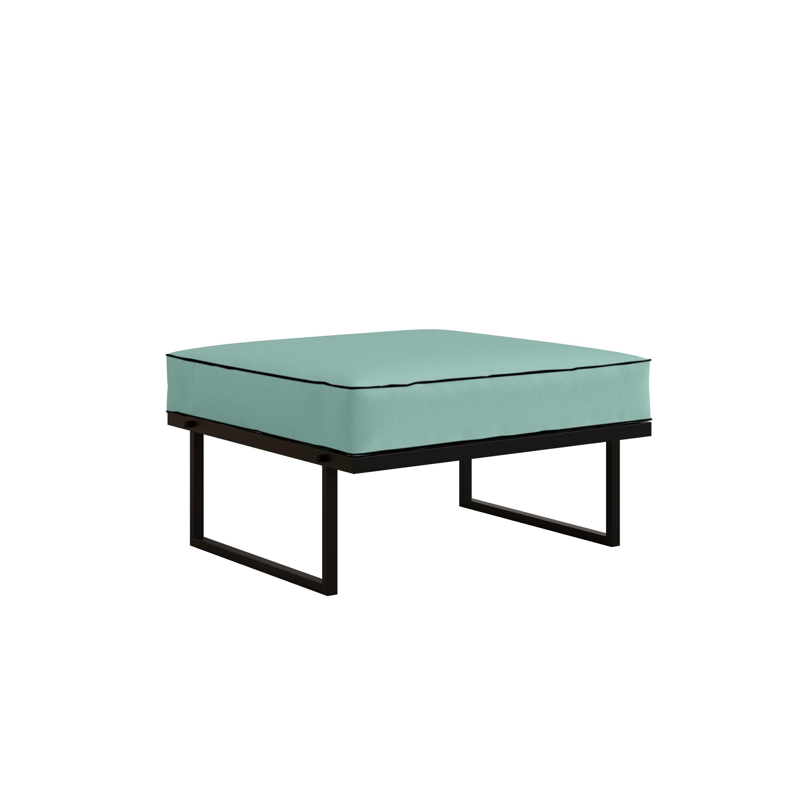 GARTENHOCKER Türkis, schwarze Metallbeine - Türkis, Holzwerkstoff/Metall (78/42/78cm) - Bettso