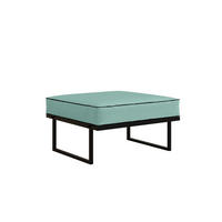 GARTENHOCKER Türkis, schwarze Metallbeine - Türkis, Holzwerkstoff/Metall (78/42/78cm) - Bettso