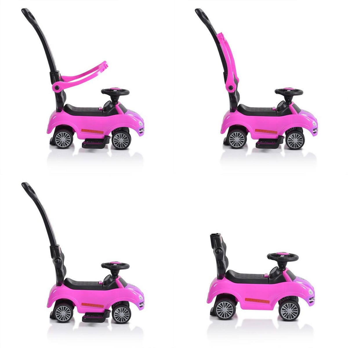 RUTSCHER 2 in 1 Rider 208 pink Rutscher mit Griff, Lehne, Bügel, Fußstütze - Rosa, Kunststoff (79/43/90cm) - Moni