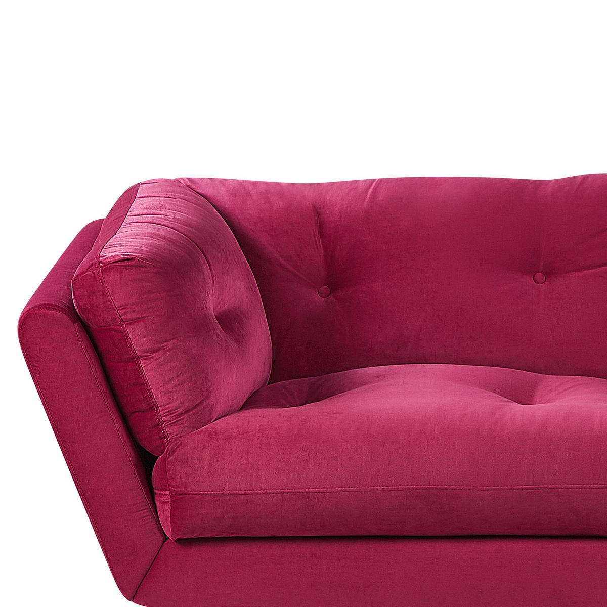 3-SITZER-SOFA Samtstoff Burgunderrot Lenvik - Dunkelrot, Textil (210/75/90cm) - Beliani