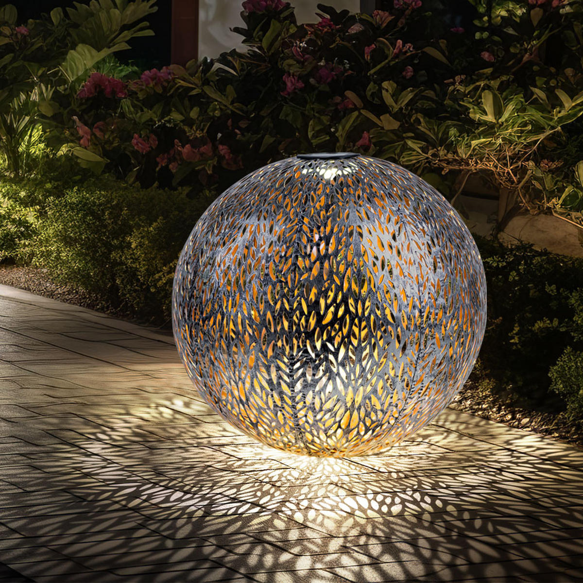 LED AUSSENLEUCHTE Silber Gartenlampe Erdspitz - Silberfarben, Metall (40/40/51cm)