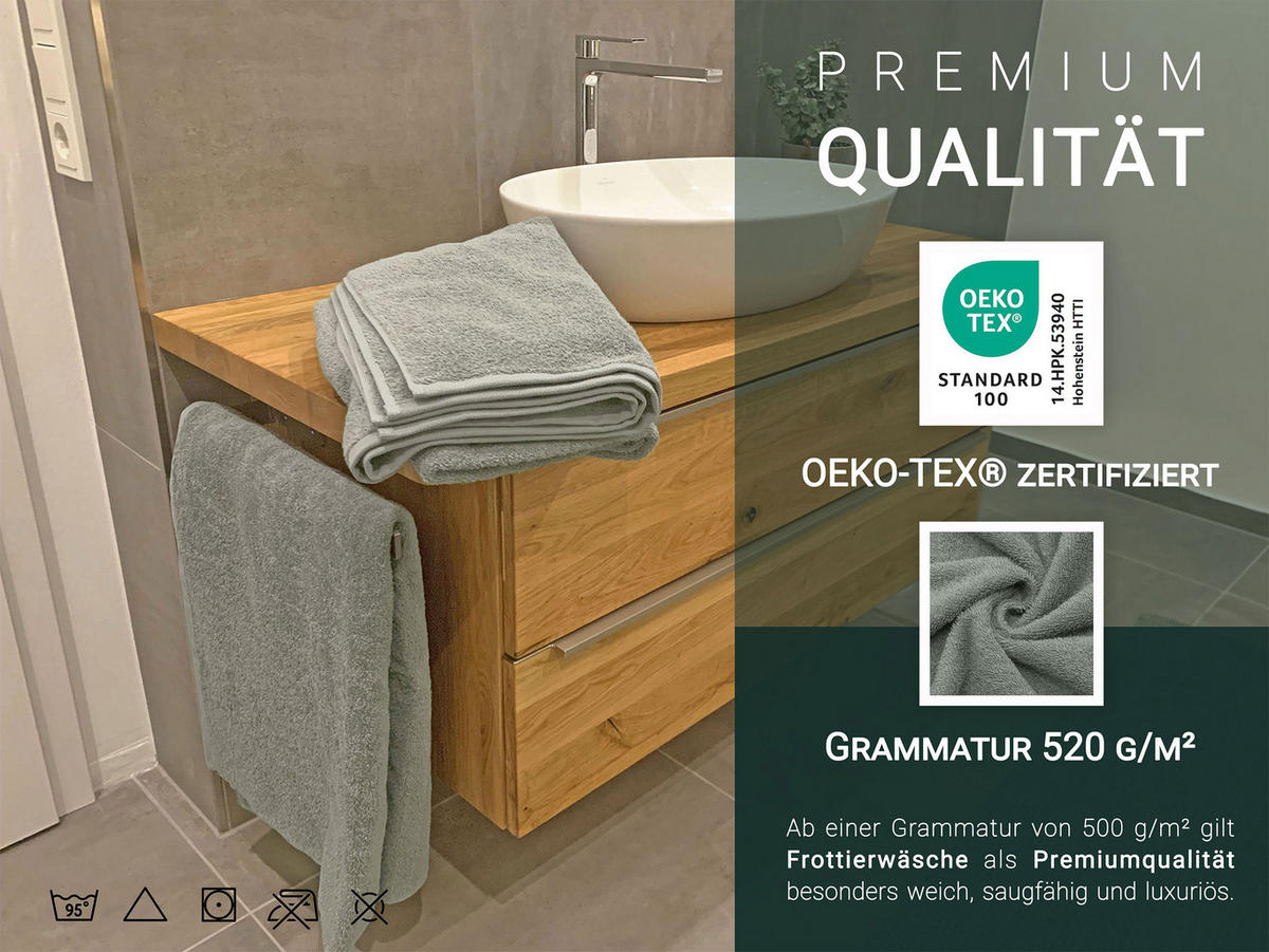 BADETUCH, 2er-Set, 100x150 cm, 100% Baumwolle, Grau - Hellgrau, Textil (100/150cm) - Zollner