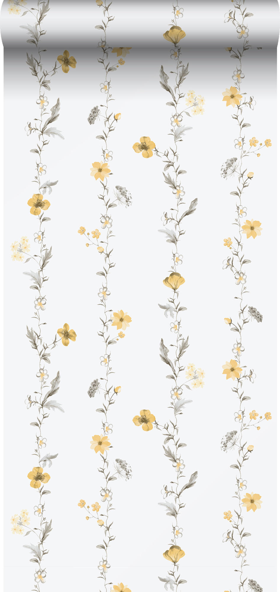 TAPETE Blumen 53 cm x 10 m - Gelb, Papier (53/1000cm) - Sanders & Sanders