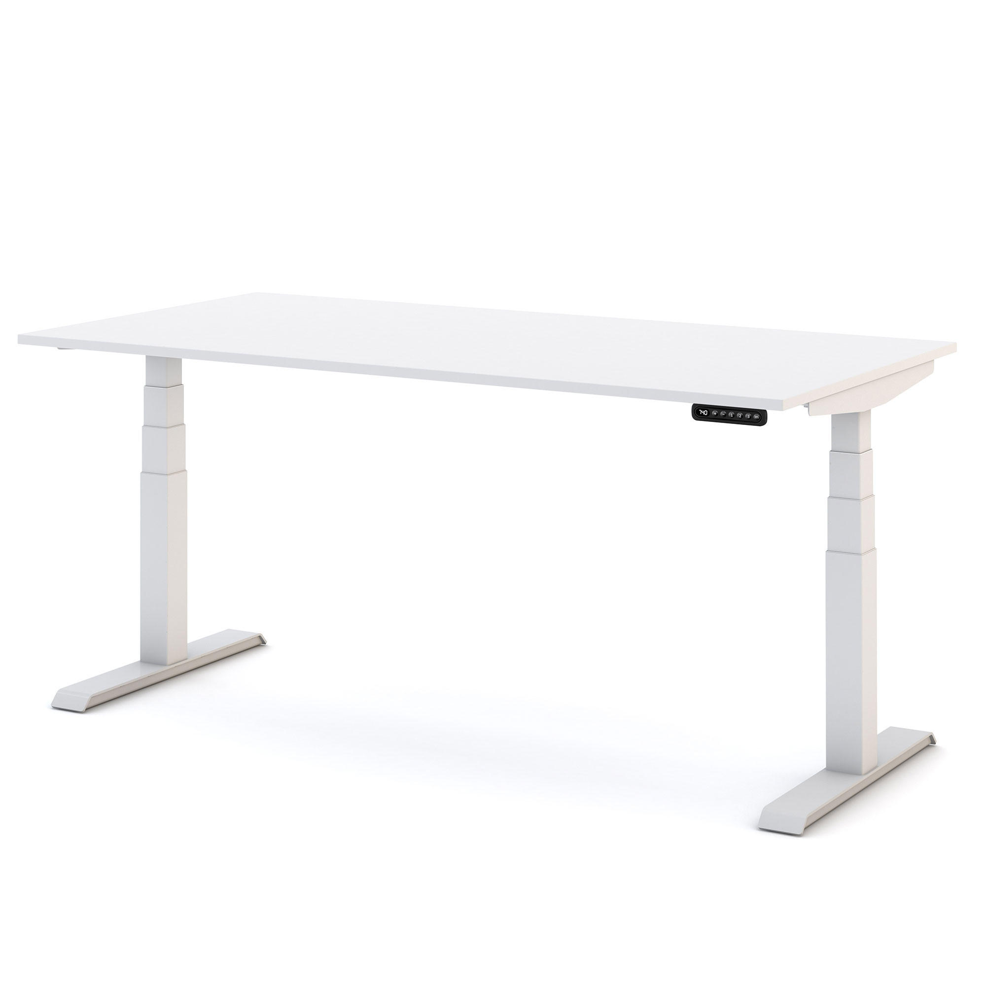 SCHREIBTISCH Elektrisch höhenverstellbarer Kinderschreibtisch JUNIOR Signalweiß Signalweiß 120/80/52.5-121cm - Weiß, Holzwerkstoff/Metall (80/120/121cm) - ASSMANN