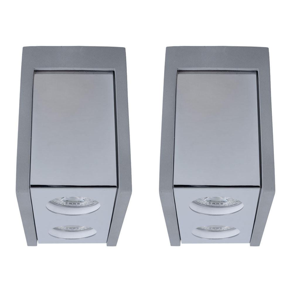 DECKENLEUCHTE TIMO Metall Grau 2-flammig 2er Set - Grau, Stein (18/10/14.7cm) - Globo Lighting