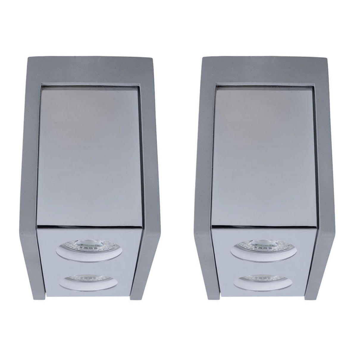 DECKENLEUCHTE TIMO Metall Grau 2-flammig 2er Set - Grau, Stein (18/10/14.7cm) - Globo Lighting