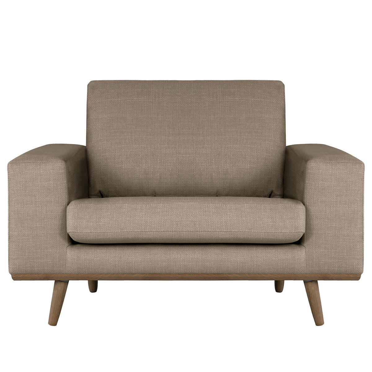 SESSEL - Taupe/Eichefarben, Textil (122/81/88cm) - home24