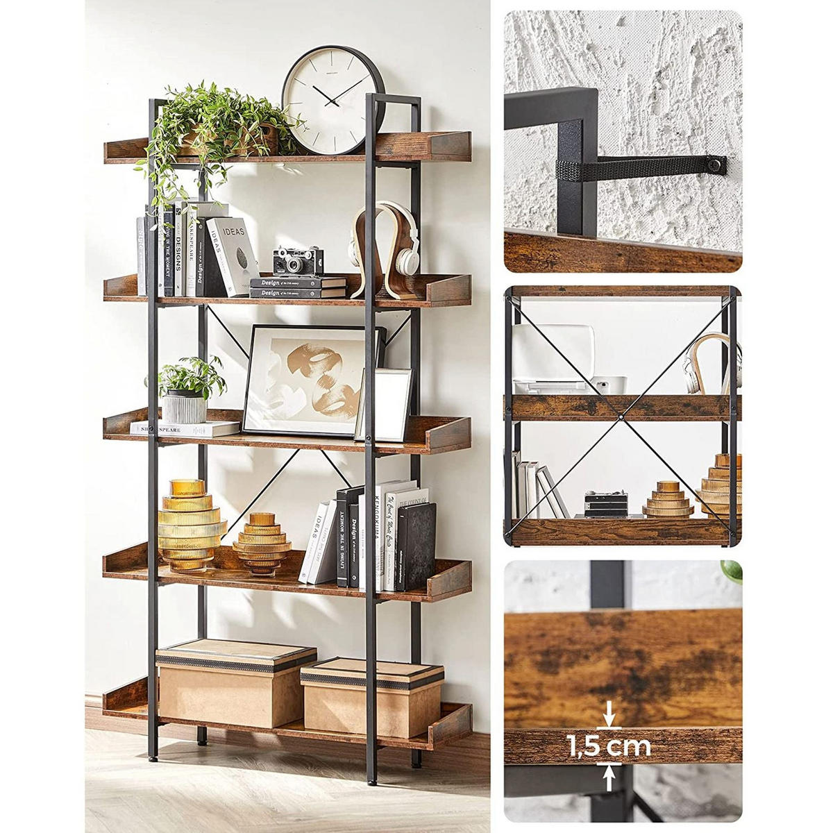 BÜCHERREGAL STANDREGAL - Braun, Holzwerkstoff (28/178/100cm) - Hansiro