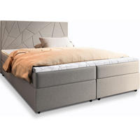 BOXBETT MADO 180x200 cm mit Matratze und Topper - Beige - Beige, Holz (180/200cm) - MASSENO