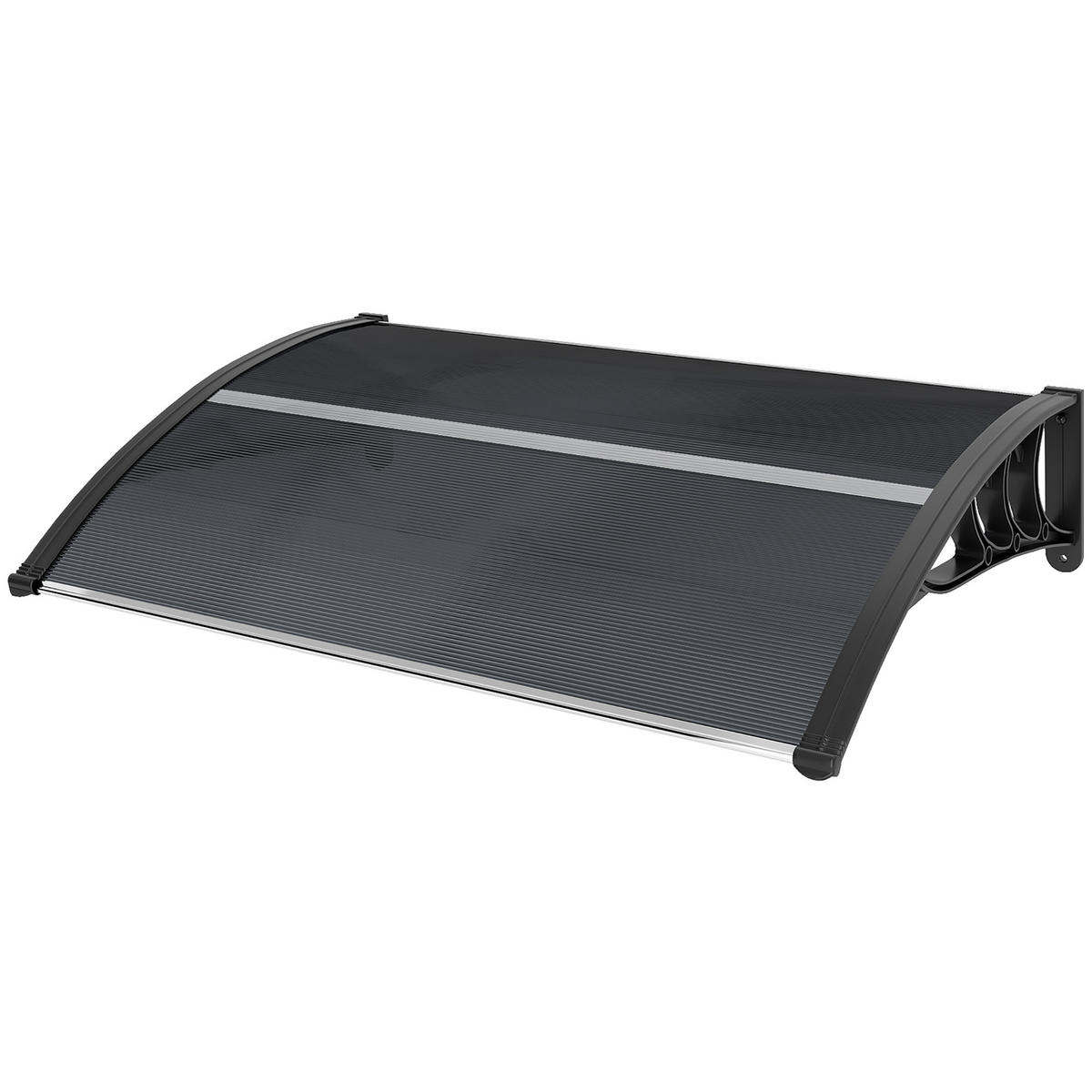 VORDACH DE-07495 wetterbeständig mit UV-Schutz Schwarz - Schwarz, Kunststoff (75/23/100cm) - ComfortXL
