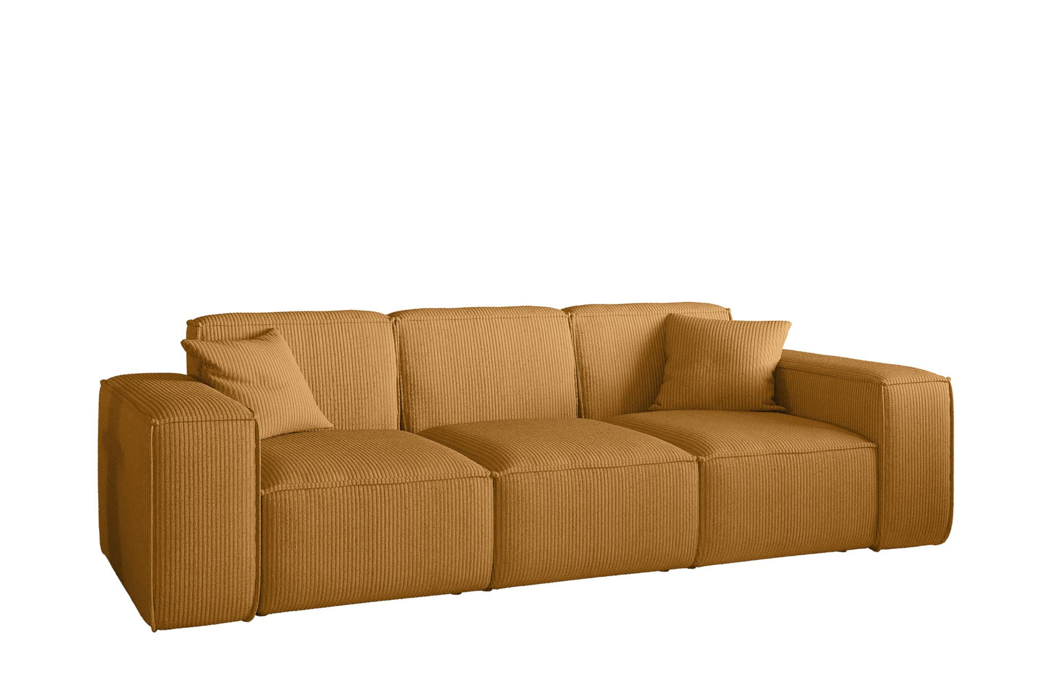SOFA Celes Premium 3-sitzer Stoff Scala - Currygelb, Holzwerkstoff/Textil (225/73/88cm) - Fun Möbel