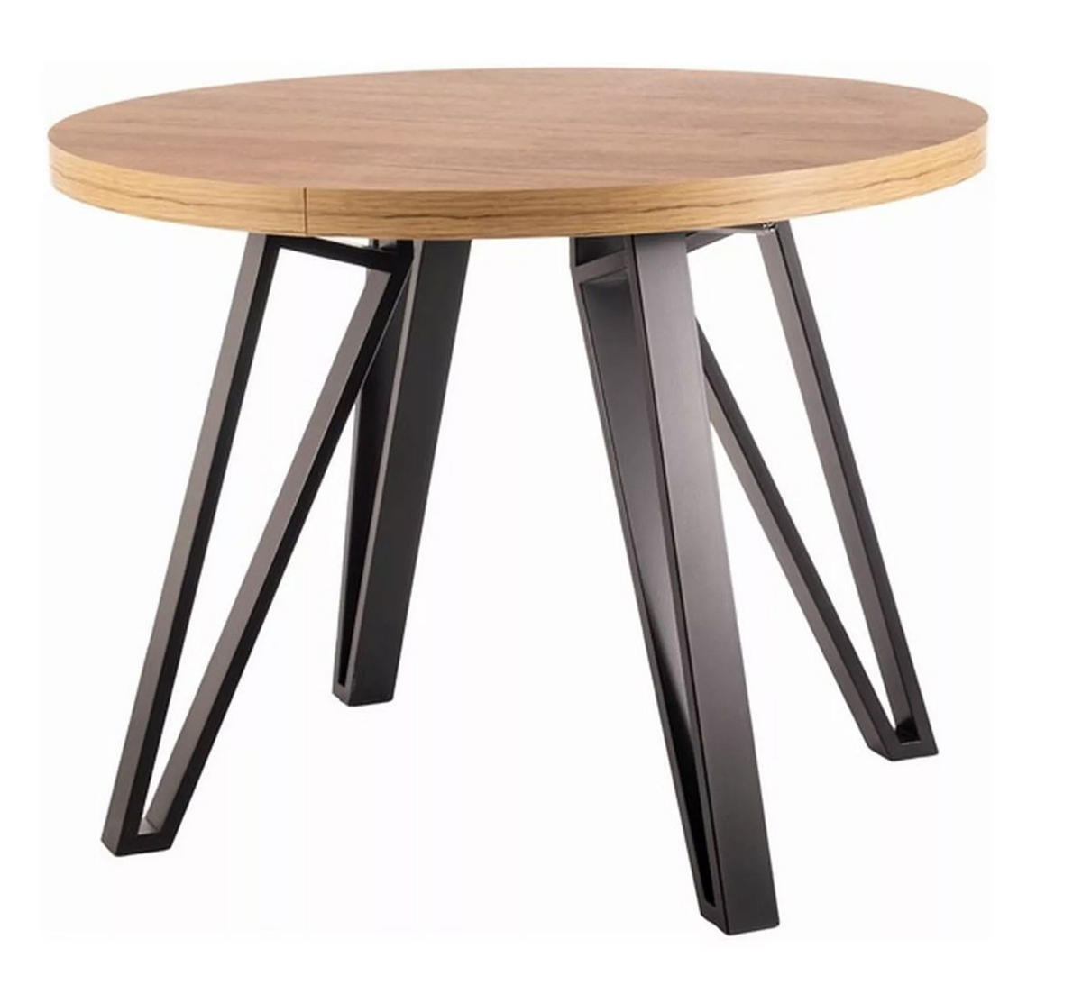 ESSTISCH Galaxy Eiche Artisan / Schwarz 100-168 / 100 / 76cm - Schwarz/Braun, Holz/Holzwerkstoff (100/168/76cm) - Feldmann-Wohnen