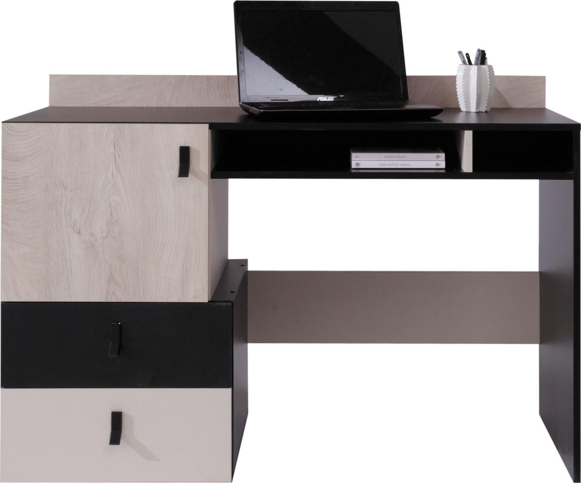 Masseno Schreibtisch Schwarz 55x86x125 cm