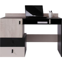 SCHREIBTISCH ISEO 125x55x86 cm Bürotisch Computertisch, Schwarz - Schwarz, Holzwerkstoff (55/125/86cm) - MASSENO