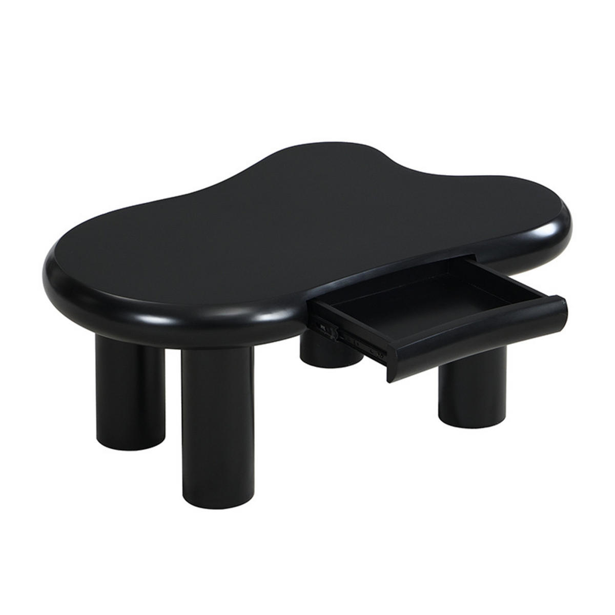 COUCHTISCH Cloud-Form MDF LED 16-Farben Schublade Modern Schwarz - Schwarz, Holz (40.64/35.56/35.56cm) - FLIEKS